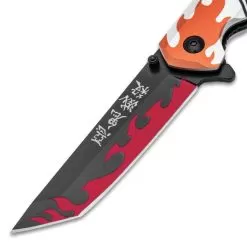 Demon Slayer Pocket Knife - 3Cr13 Stainless Steel Blade, Aluminum Handle Scales, 3D-Printed Artwork - Closed 4 1/2” 8 Demon Slayer Pocket Knife - 3Cr13 Stainless Steel Blade, Aluminum Handle Scales, 3D-Printed Artwork - Closed 4 1/2” -Knife Shop D19 BK5973