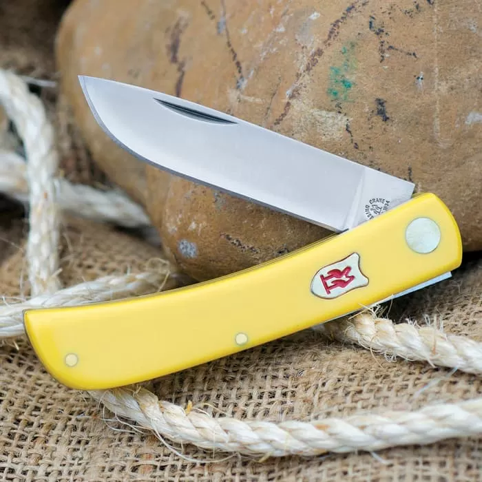 Kissing Crane Pocket Farmer Yellow Composite Pocket Knife 5 Kissing Crane Pocket Farmer Yellow Composite Pocket Knife - Image 3