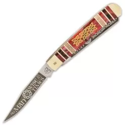 Kissing Crane Celtic Blood Trapper Knife - Stainless Steel Blades, Acrylic And Wooden Handle, Nickel Silver Bolsters -Knife Shop D19 KC5564