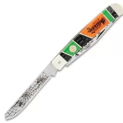 Kissing Crane 2022 Halloween Trapper Knife - Stainless Steel Blades, Bone Handle Scales, Nickel Silver Bolsters, Individually Serialized -Knife Shop D19 KC5877