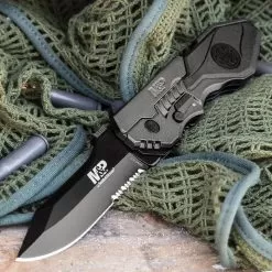 Smith & Wesson M&P Assisted Opening MP4L Tactical Pocket Knife - Partially Serrated -Knife Shop D19 SWMP4LS