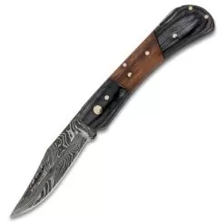 Timber Wolf File Worked Damascus Pocket Knife -Knife Shop D19 TW448