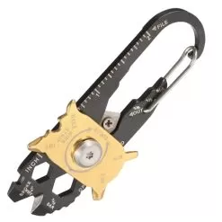 SHTF 20-In-1 Multi-Tool EDC With Carabiner Quick Release Clip - Various Sized Wrenches And Screwdrivers, Blade, Ruler, File -Knife Shop D33 BK4479