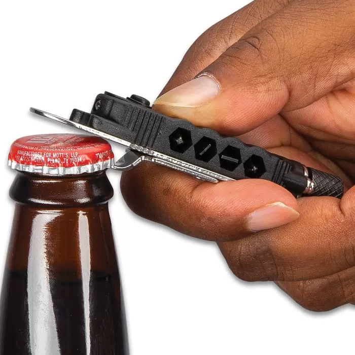 Trailblazer Torque Driver Multi-Tool With Flashlight - Four Hex Bits, Wrenches, Bottle Opener, Angle Driver, Carabiner - Length 3 3/4” 5 Trailblazer Torque Driver Multi-Tool With Flashlight - Four Hex Bits, Wrenches, Bottle Opener, Angle Driver, Carabiner - Length 3 3/4” - Image 3