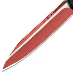 Red And Black OTF Automatic Knife And Sheath - Stainless Steel Blade, Metal Alloy Handle - Length 8 3/4" -Knife Shop E04 VB1234