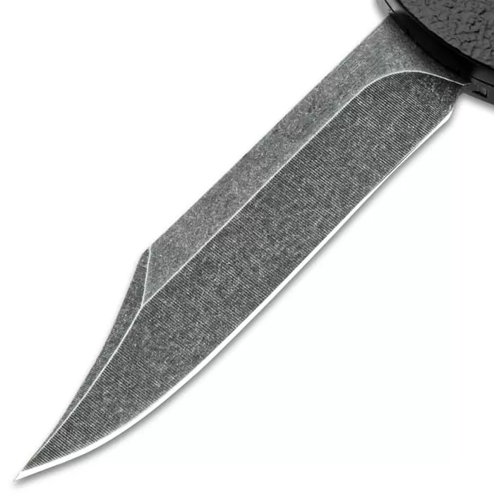 Black Jacket OTF Automatic Knife And Sheath - Stainless Steel Blade, Metal Alloy Handle, Pocket Clip - Length 8 3/4" 6 Black Jacket OTF Automatic Knife And Sheath - Stainless Steel Blade, Metal Alloy Handle, Pocket Clip - Length 8 3/4" - Image 4