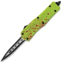 Zombie Apocalypse OTF Automatic Knife And Sheath - Stainless Steel Blade, Metal Handle - Length 7" -Knife Shop E04 VB1870