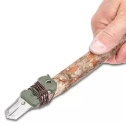 SHTF Tactical MOLLE Shiv - Stainless Steel Blade, Rubber Overmolded Handle, Plastic Webbing Adapter, Lanyard Hole - 2 1/2” Length -Knife Shop E17 BK4413