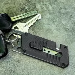 Havoc Utility Knife - Stainless Steel Blade, Nylon Fiber And Steel Handle, Integrated Carabiner, Slide Trigger - Closed Length 4” -Knife Shop E17 BK5743