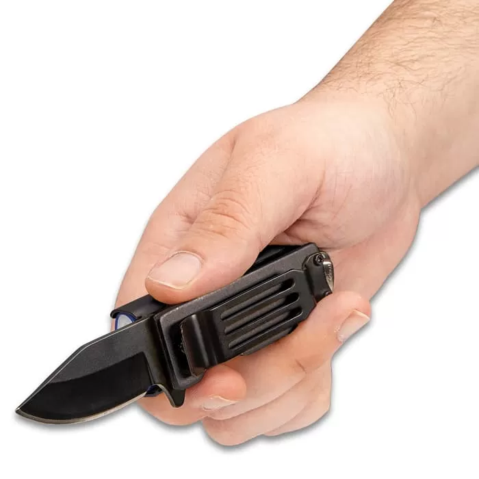 Lighter Caddy Pocket Knife - Black Stainless Steel Blade, Black Aluminum Handle, Assisted Opening - Closed Length 2 1/2” 6 Lighter Caddy Pocket Knife - Black Stainless Steel Blade, Black Aluminum Handle, Assisted Opening - Closed Length 2 1/2” - Image 4