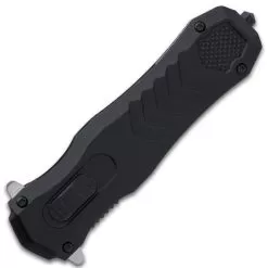 Rampage Faux OTF Knife - Stainless Steel Blade, Textured TPU Handle, Liner Lock, Pocket Clip, Glassbreaker -Knife Shop E19 BK5460