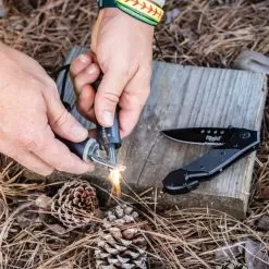 Rigid Pocket Knife And Firestarter Set - Stainless Steel Blade, G10 And Aluminum Construction 12 Rigid Pocket Knife And Firestarter Set - Stainless Steel Blade, G10 And Aluminum Construction -Knife Shop E19 BK5812