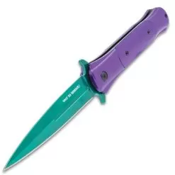 Joker Assisted Opening Stiletto Knife - Stainless Steel Blade, Slide Trigger, Anodized Aluminum Handle - Length 9” -Knife Shop E19 BK5949
