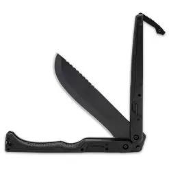 Gerber DoubleDown Folding Machete And Sheath - 420HC Stainless Steel Blade, Anodized Aluminum Handle - Length 15 1/10” 11 Gerber DoubleDown Folding Machete And Sheath - 420HC Stainless Steel Blade, Anodized Aluminum Handle - Length 15 1/10” -Knife Shop E19 GB5411