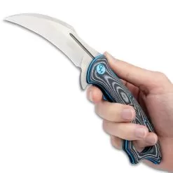 Hibben Warbird Folding Karambit - 7Cr17 Stainless Steel Blade, Micarta Handle Scales, Open-Ring Pommel - Closed 4 3/4” -Knife Shop E19 GH5103