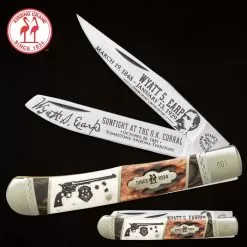 Kissing Crane Wyatt Earp Trapper Pocket Knife - Stainless Steel Blades, Bone Handle Scales, Nickel Silver Bolsters, Brass Pins 9 Kissing Crane Wyatt Earp Trapper Pocket Knife - Stainless Steel Blades, Bone Handle Scales, Nickel Silver Bolsters, Brass Pins -Knife Shop E19 KC5601