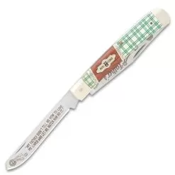 Kissing Crane 2022 Father’s Day Trapper Pocket Knife - Stainless Steel Blades, Bone And Wood Handle Nickel Silver Bolsters -Knife Shop E19 KC5872