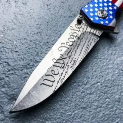 MTech "We The People" Assisted Opening Pocket Knife - US Constitution Blade Etching; US Flag Handle 10 MTech "We The People" Assisted Opening Pocket Knife - US Constitution Blade Etching; US Flag Handle -Knife Shop E19 MC40788