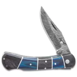 Timber Wolf Rainshadow Handmade Pocket Knife / Folder - Hand Forged Damascus Steel, File Worked Scalloping - Royal Blue And Smoky Black / Gray Pakkawood - Collectible, Everyday Carry, Gift - 4" Closed 10 Timber Wolf Rainshadow Handmade Pocket Knife / Folder - Hand Forged Damascus Steel, File Worked Scalloping - Royal Blue And Smoky Black / Gray Pakkawood - Collectible, Everyday Carry, Gift - 4" Closed -Knife Shop E19 TW901