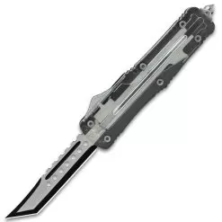 Transparent OTF Automatic Knife And Sheath - Stainless Steel Blade, TPU Handle, Glassbreaker Pommel - Length 9" -Knife Shop F04 VB1863