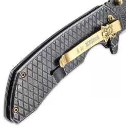 Shadow Warrior Assisted Opening Pocket Knife | DamascTec Steel Blade | Black And Gold 11 Shadow Warrior Assisted Opening Pocket Knife | DamascTec Steel Blade | Black And Gold -Knife Shop F19 BK3530