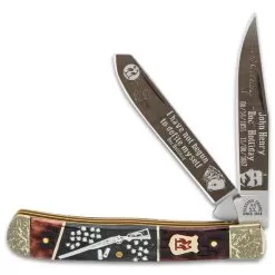 Kissing Crane Doc Holliday Trapper Pocket Knife - Stainless Steel Blades, Burnt Bone Handle Scales, Nickel Silver Bolsters 11 Kissing Crane Doc Holliday Trapper Pocket Knife - Stainless Steel Blades, Burnt Bone Handle Scales, Nickel Silver Bolsters -Knife Shop F19 KC5853