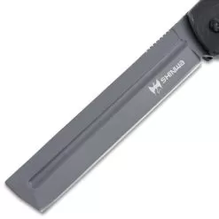Shinwa Kuroi Assisted Opening Razor - Ti-Coated Stainless Blade, G10 Handle Scales - Length 10 1/2” 11 Shinwa Kuroi Assisted Opening Razor - Ti-Coated Stainless Blade, G10 Handle Scales - Length 10 1/2” -Knife Shop F19 KZ1058