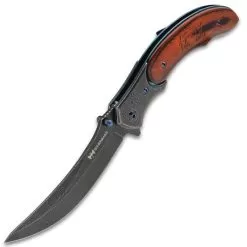 Shinwa Shinigami Bloodwood Pocket Knife - 3Cr13 Stainless Steel Blade, Bloodwood Handle Scales, Pocket Clip -Knife Shop F19 KZ1122