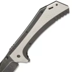 Black Ronin Maximus Razor Assisted Opening Pocket Knife - Stonewashed Stainless Steel Blade, TPU Handle - Closed 7” -Knife Shop F19 UC3445