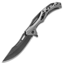 Rampage Tailwind Ball Bearing Pocket Knife - Stainless Steel Blade, Aluminum And Steel Handle, Pocket Clip - 4 3/4” Closed -Knife Shop G19 BK4746