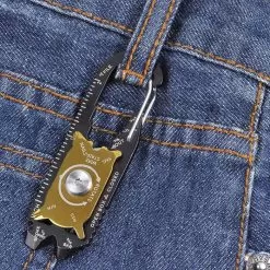 SHTF 20-In-1 Multi-Tool EDC With Carabiner Quick Release Clip - Various Sized Wrenches And Screwdrivers, Blade, Ruler, File -Knife Shop G33 BK4479