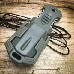 SHTF Tactical MOLLE Shiv - Stainless Steel Blade, Rubber Overmolded Handle, Plastic Webbing Adapter, Lanyard Hole - 2 1/2” Length -Knife Shop H17 BK4413