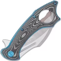 Hibben Warbird Folding Karambit - 7Cr17 Stainless Steel Blade, Micarta Handle Scales, Open-Ring Pommel - Closed 4 3/4” -Knife Shop H19 GH5103