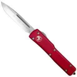 Microtech Red UTX-70 OTF Auto Knife, Satin Blade