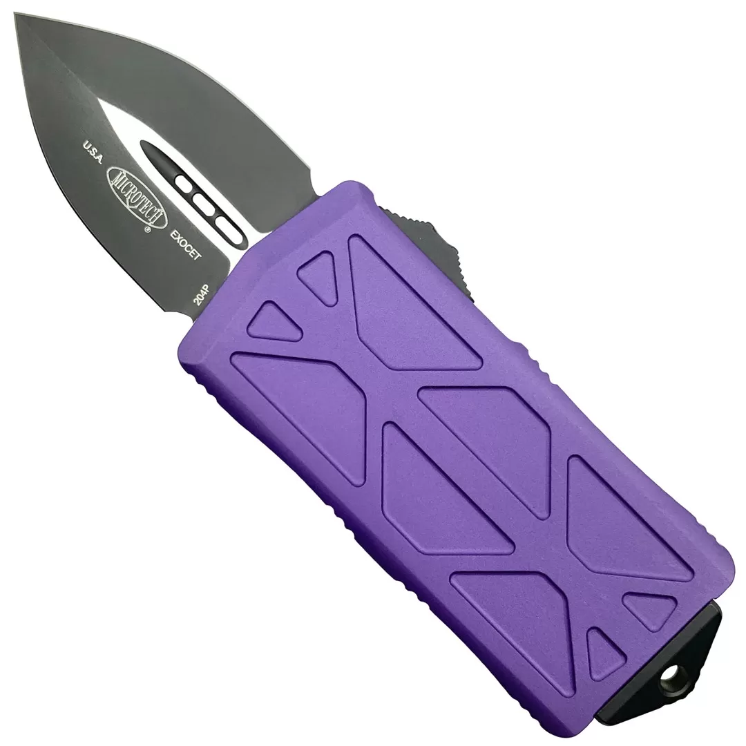 Microtech Purple Exocet OTF Auto Knife, Black Blade 3 Microtech Purple Exocet OTF Auto Knife, Black Blade