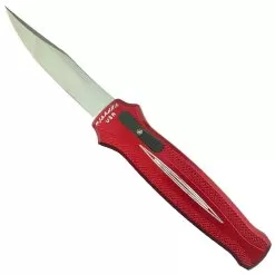Piranha P-19R Red Rated-R OTF Auto Knife, 154CM Satin Blade