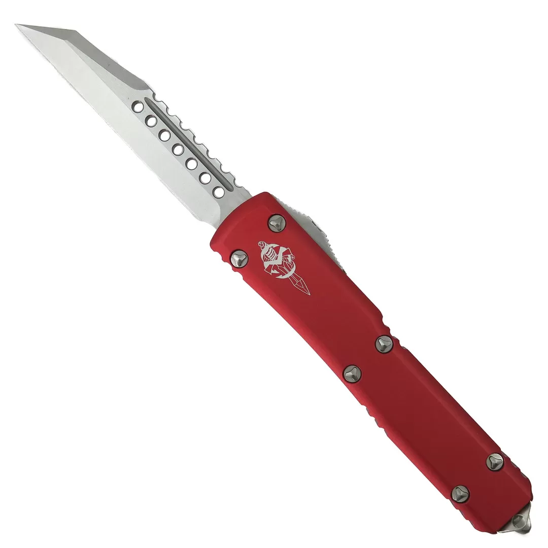 Microtech Red Signature Series Warhound Ultratech OTF, Stonewash Blade 3 Microtech Red Signature Series Warhound Ultratech OTF, Stonewash Blade