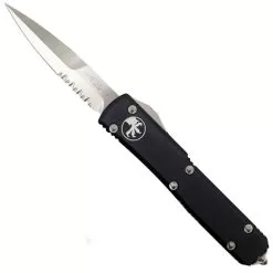 Microtech 120-5CC Contoured Ultratech Bayonet OTF Auto Knife, Satin Combo Blade