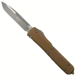 Microtech Signature Series Tan G10/Black Alumnium Ultratech OTF Auto Knife, Apocalyptic Blade