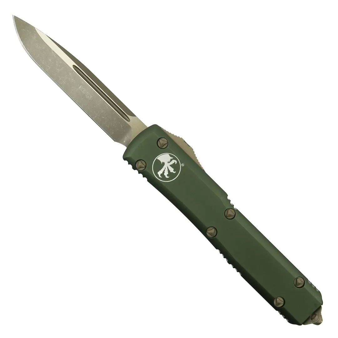 Microtech OD Green Ultratech OTF Auto Knife, Bronze Apocalyptic Blade 3 Microtech OD Green Ultratech OTF Auto Knife, Bronze Apocalyptic Blade