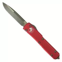 Microtech Red Ultratech OTF Auto Knife, Bronze Apocalyptic Blade