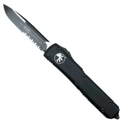 Microtech 121-2T Tactical Contoured Ultratech S/E OTF Auto Knife, Black Combo Blade
