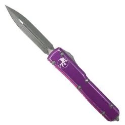 Microtech Distressed Violet Ultratech OTF Auto Knife, Apocalyptic Blade