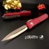 Microtech 122-13CCRD Red Contoured Ultratech D/E OTF Auto Knife, Bronze Blade -Knife Shop MT122 13CCRD 2 07612.1533222054