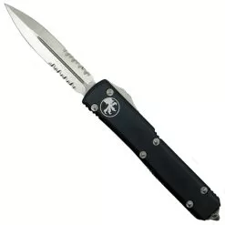 Microtech 122-5 Contoured Ultratech D/E OTF Auto Knife, Satin Combo Blade