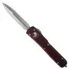 Microtech Merlot Ultratech OTF Auto Knife, Full Serrated Satin Dagger Blade -Knife Shop MT122 6MR 2 14077.1662386347