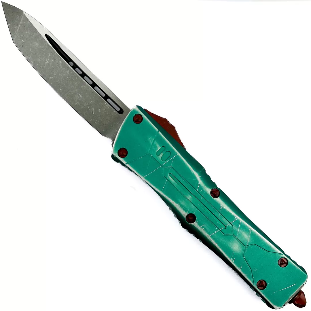 Microtech Bounty Hunter Combat Troodon T/E OTF Knife, Apocalyptic Stonewash Blade 3 Microtech Bounty Hunter Combat Troodon T/E OTF Knife, Apocalyptic Stonewash Blade