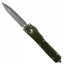 Microtech Distressed OD Green UTX-70 OTF Auto Knife, Apocalyptic Blade
