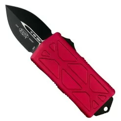 Microtech Red Exocet OTF Auto Knife, Black Blade