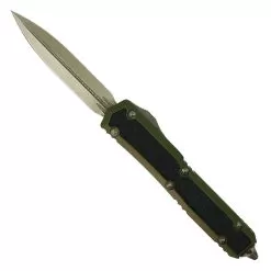 Microtech Signature Series OD Green Makora OTF Knife, Bronzed Dagger Blade